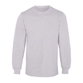 Open End Basic Uzun Kol Bisiklet  Yaka Tişört Gri