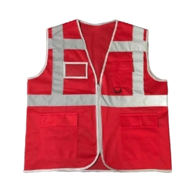 Fileli Mühendis İkaz Yeleği Kırmızı